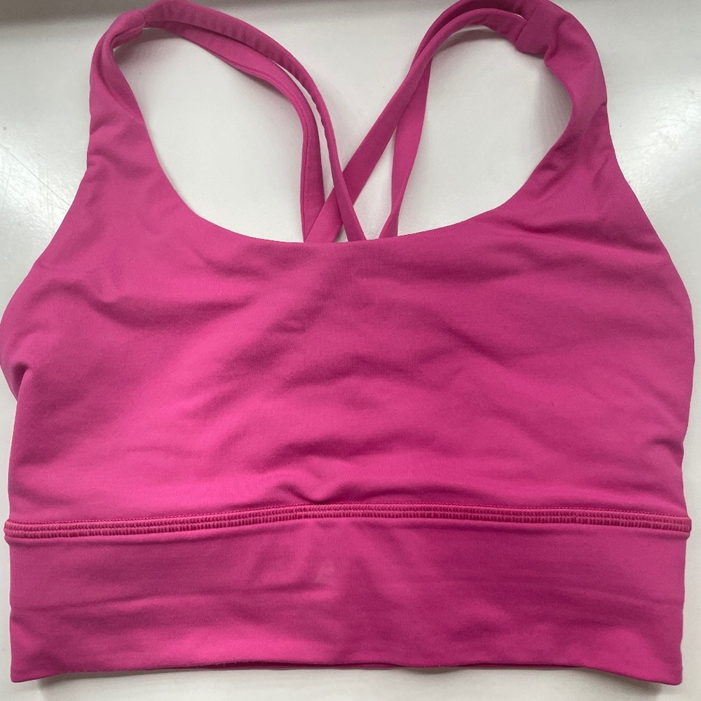 LULULEMON sonic pink energy longline sports bra